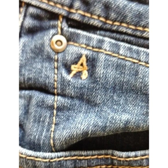 Aura Jeans Womens 8 Petite Short Rise Embroidered Straight - Picture 6 of 16